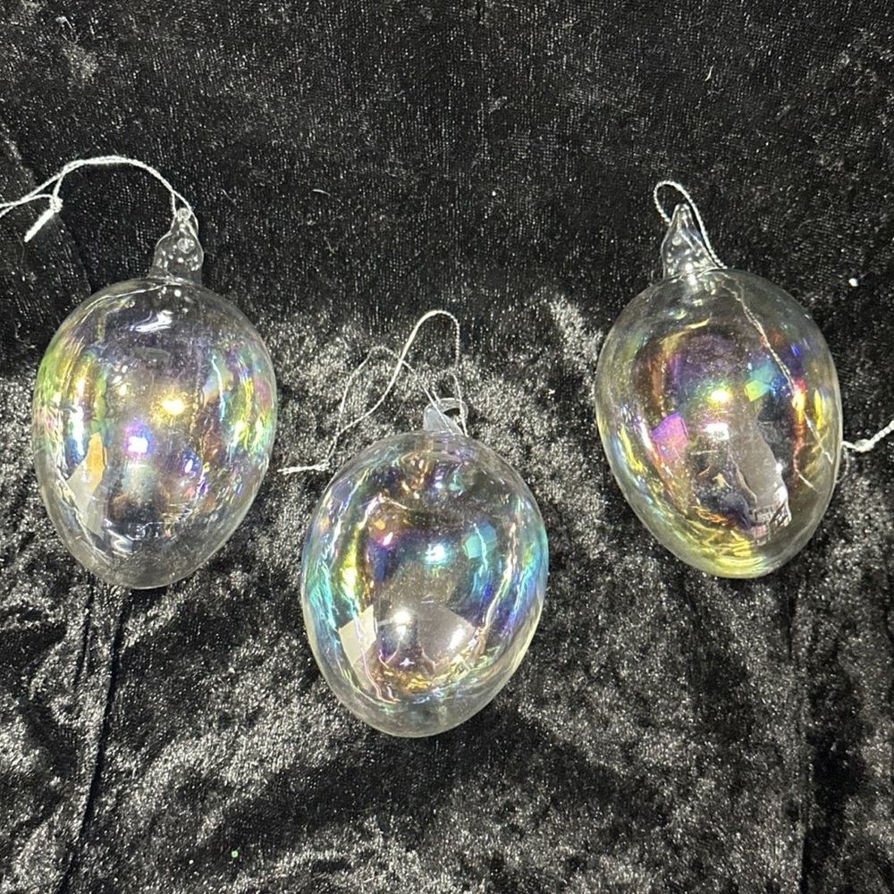 Three glass Easter egg tree ornaments